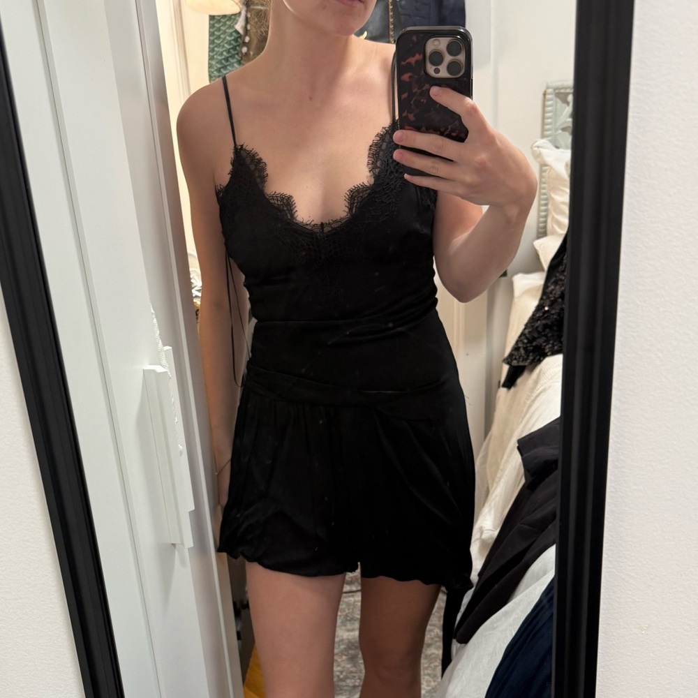 Zara romper lace and silk / satin